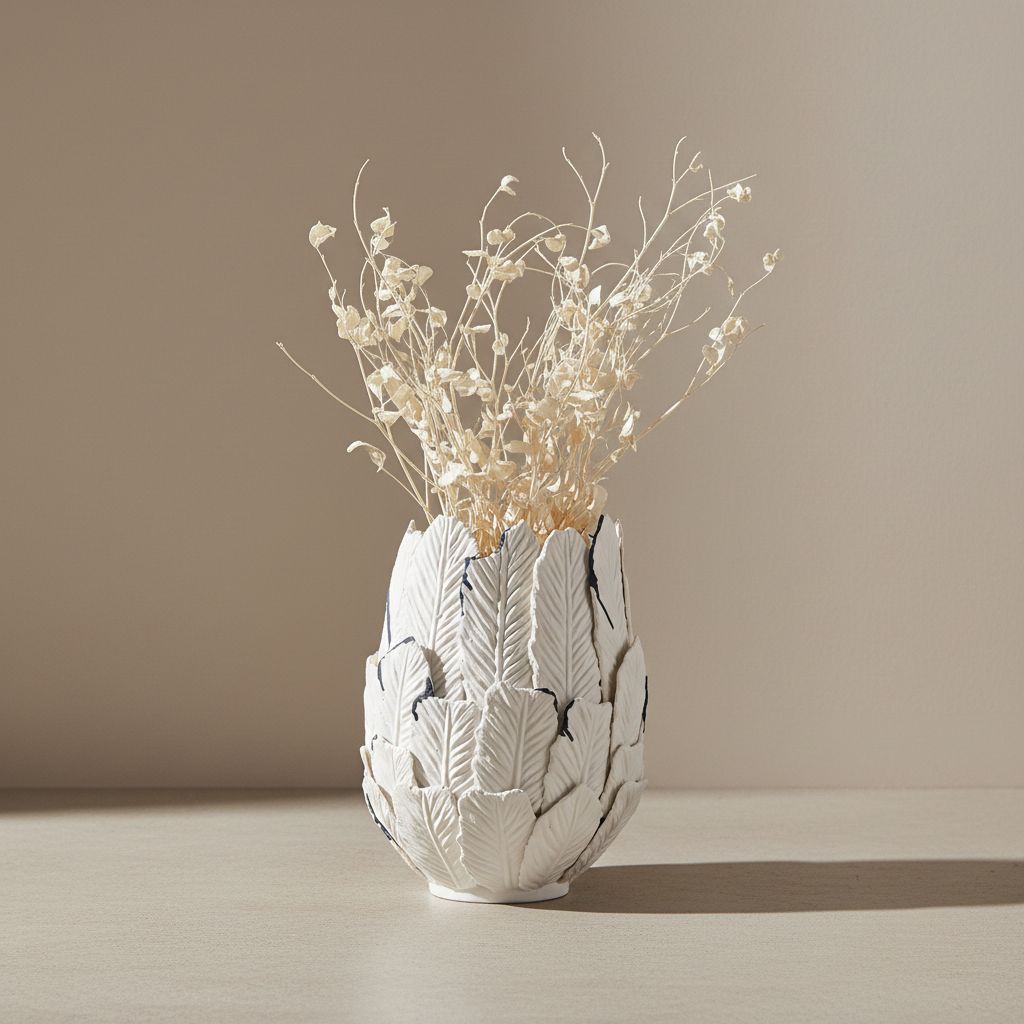 Kasaneha Leaf Sculptural Ceramic Vase