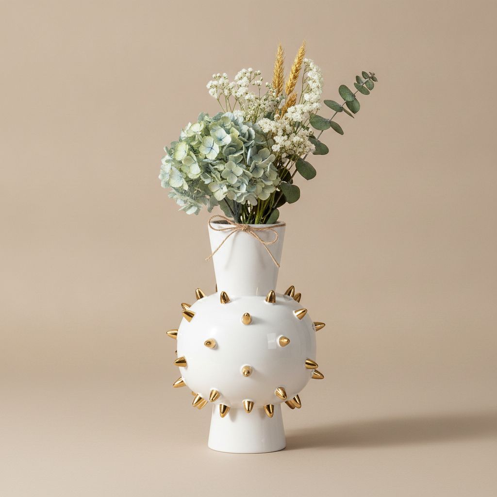 Echin Spike Sphere Ceramic Vase