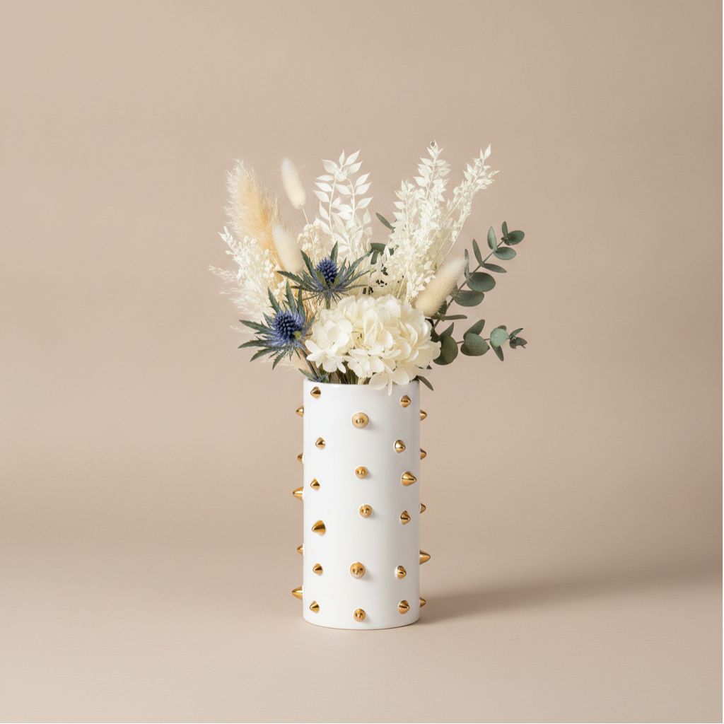 Echin Spike Cylinder Ceramic Vase