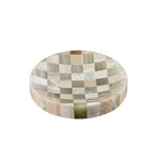 Verdi Checkered Travertine & Onyx Catch All Tray