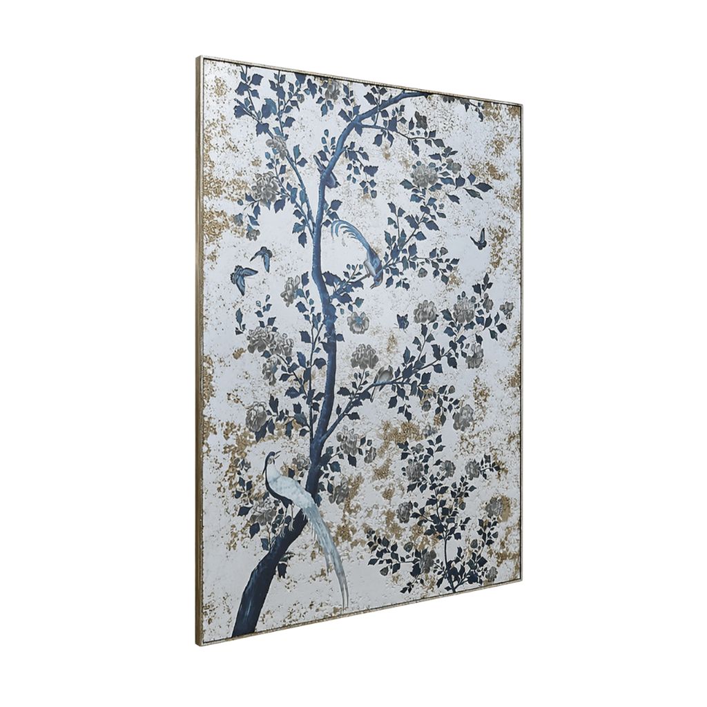 Aubade Botanical & Avian Motif Rectangular Wall Mirror