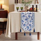 Perrine Floral Motif Fringed Table Runner