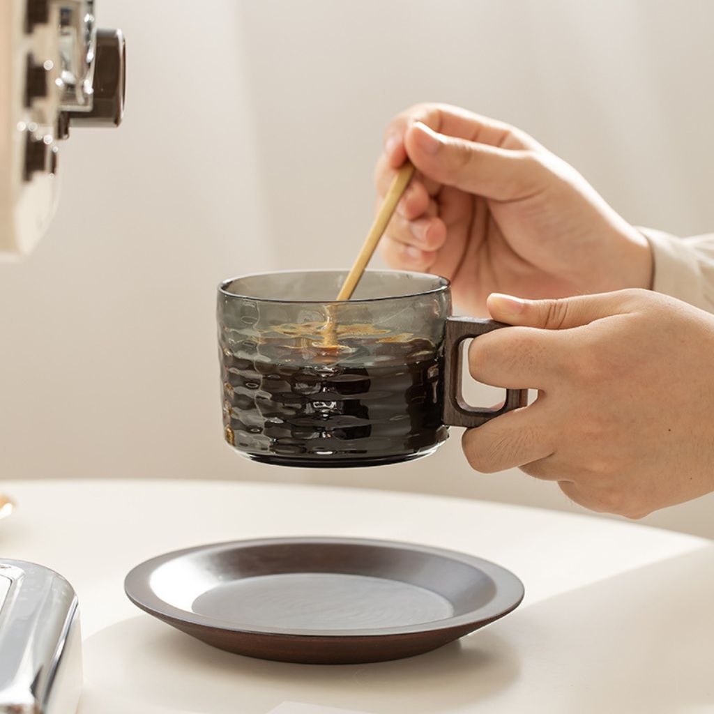 Juego de café de vidrio texturizado Nereid