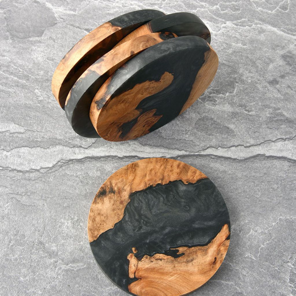 Mokume Fused Pine Coaster