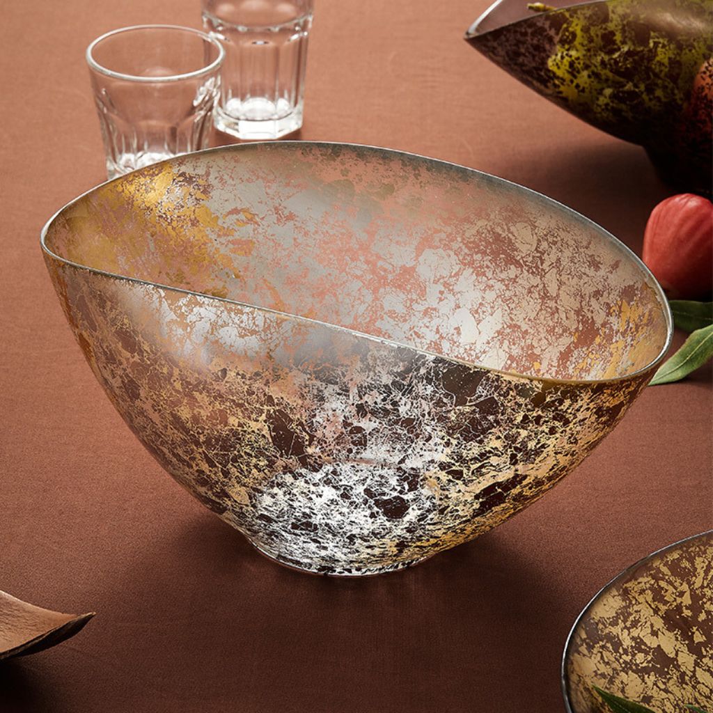 Stellaria Gold Leaf Glass Bowl
