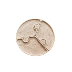 Horae Interlocking Partitioned Circular Travertine Tray