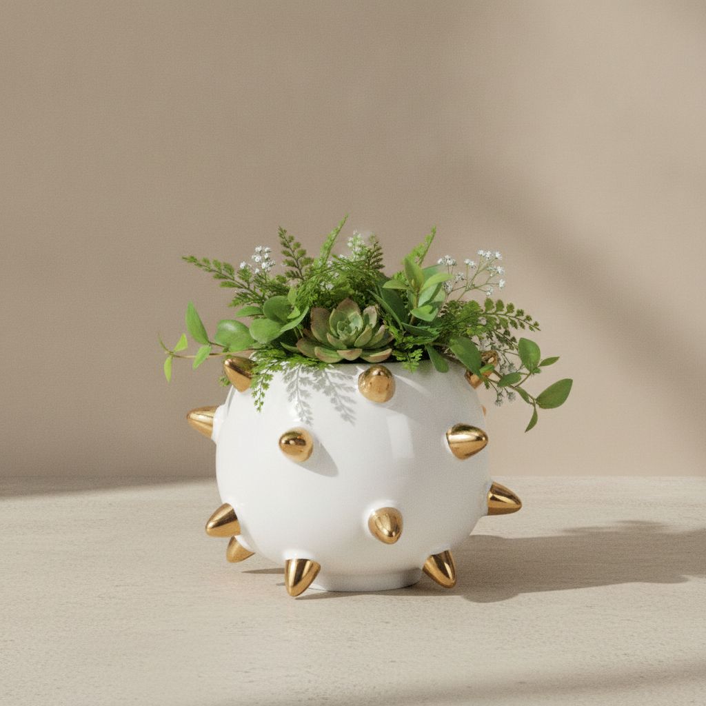 Echin Spike Sphere Ceramic Vase