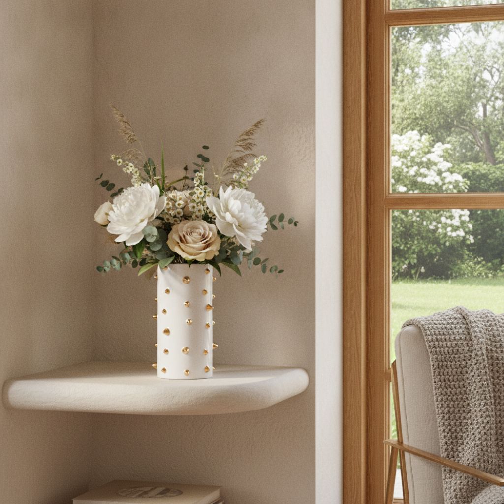 Echin Spike Cylinder Ceramic Vase