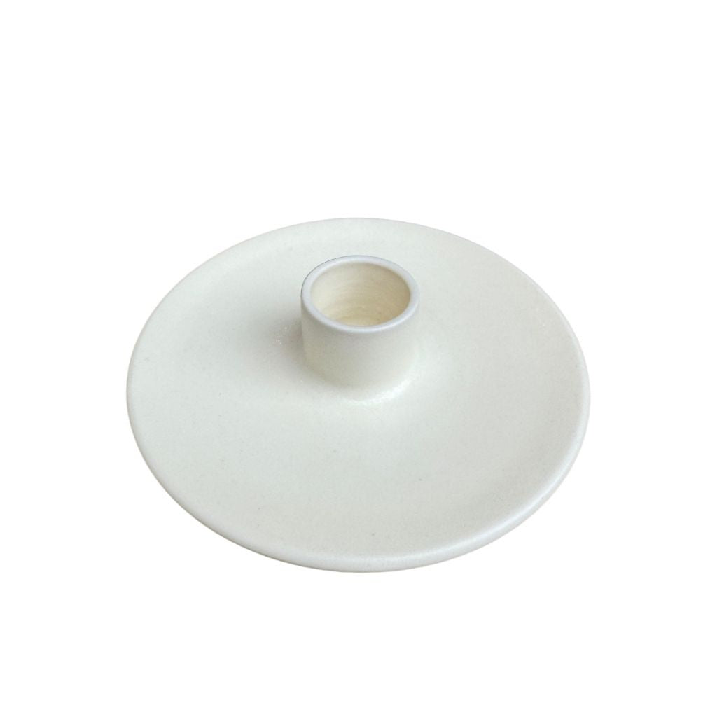 Rotella Plate Taper Ceramic Candle Holder