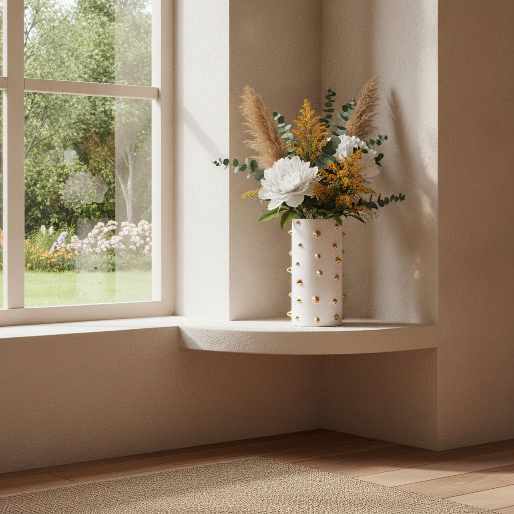 Echin Spike Cylinder Ceramic Vase