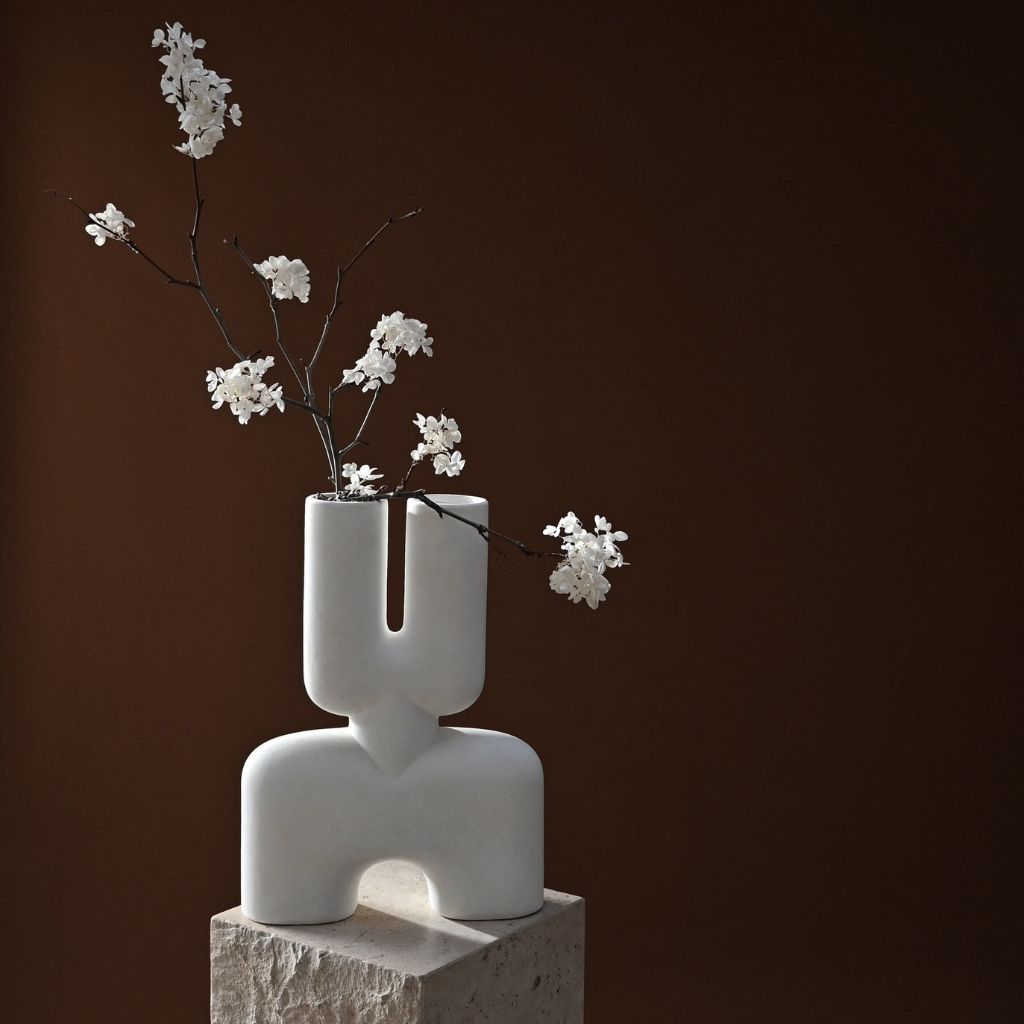Animus Bifurcated Hand-Glazed Ceramic Vase