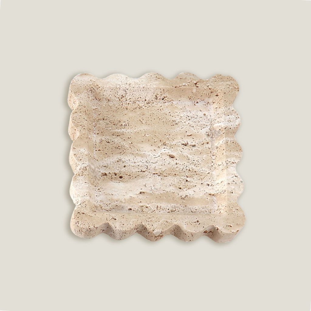 Cádiz Scalloped Travertine Tray