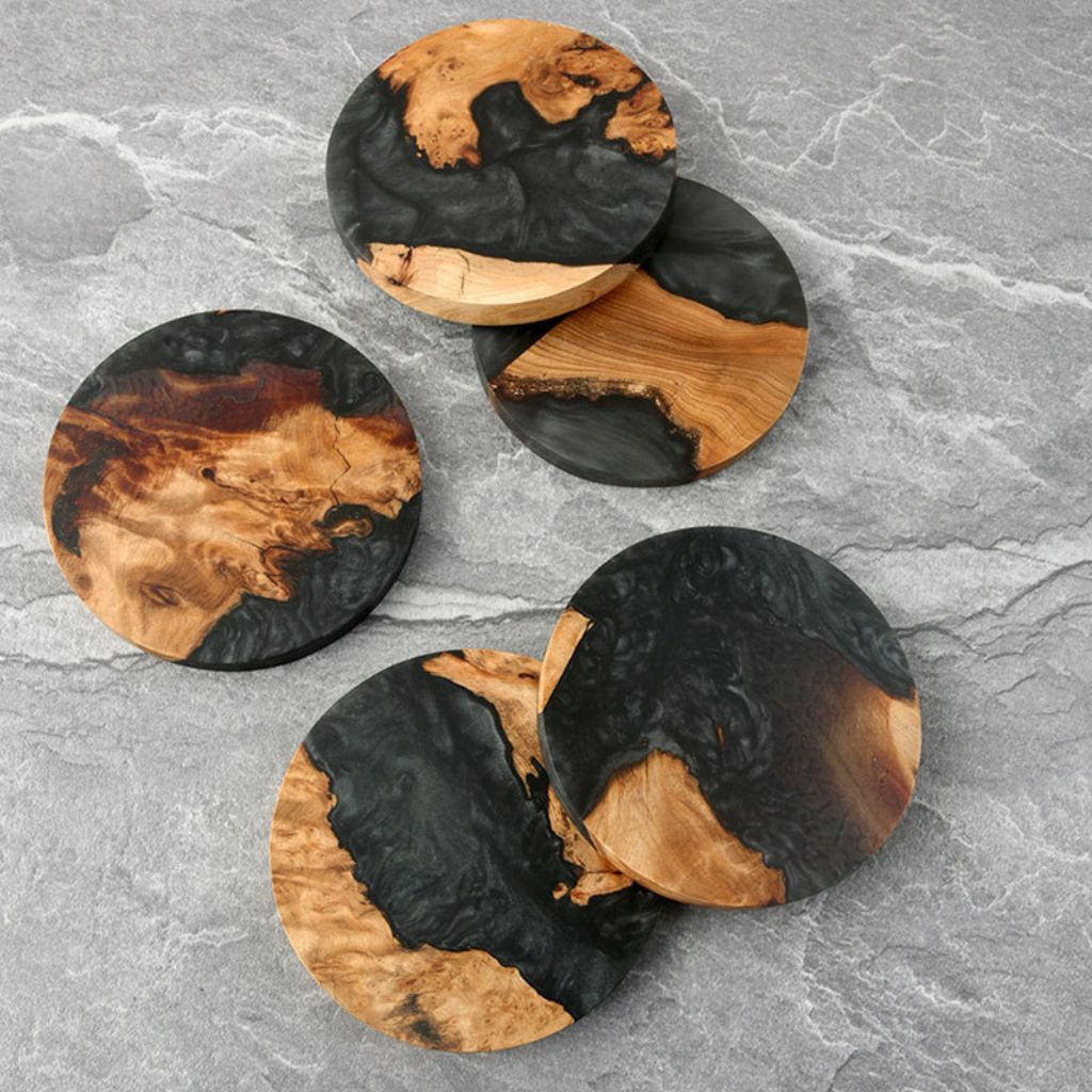 Mokume Fused Pine Coaster