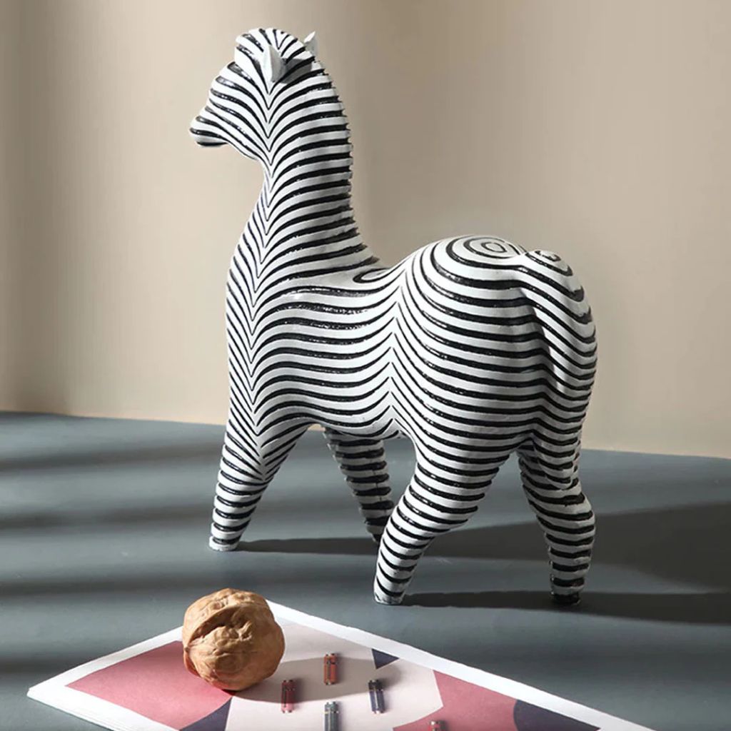 Albrecht Zebra Resin Sculpture Secondary image