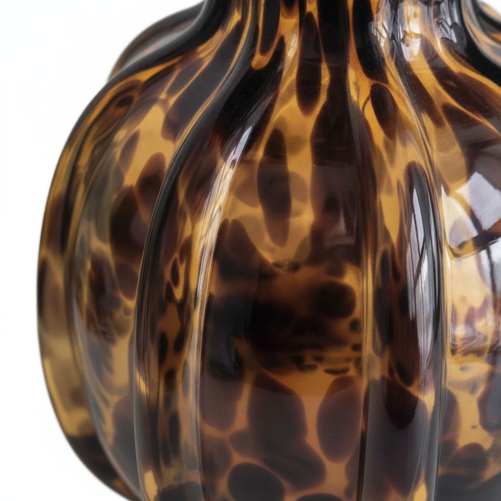 Ondine Tortoiseshell Ruffled Glass Vase