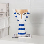 Thalia Mask Face Striped Ceramic Vase