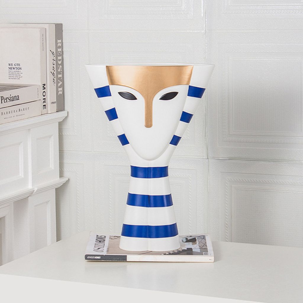 Thalia Mask Face Striped Ceramic Vase