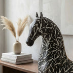 Pegasus Leaf Motif Horse Sculpture