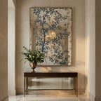 Aubade Botanical & Avian Motif Rectangular Wall Mirror