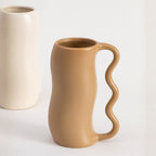Serpa Wavy-Handle Sculptural Glazed Vase