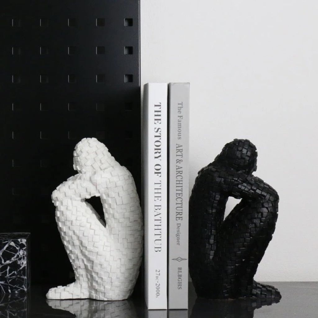 Penseur Mosaic Crouching Figure Sculpture