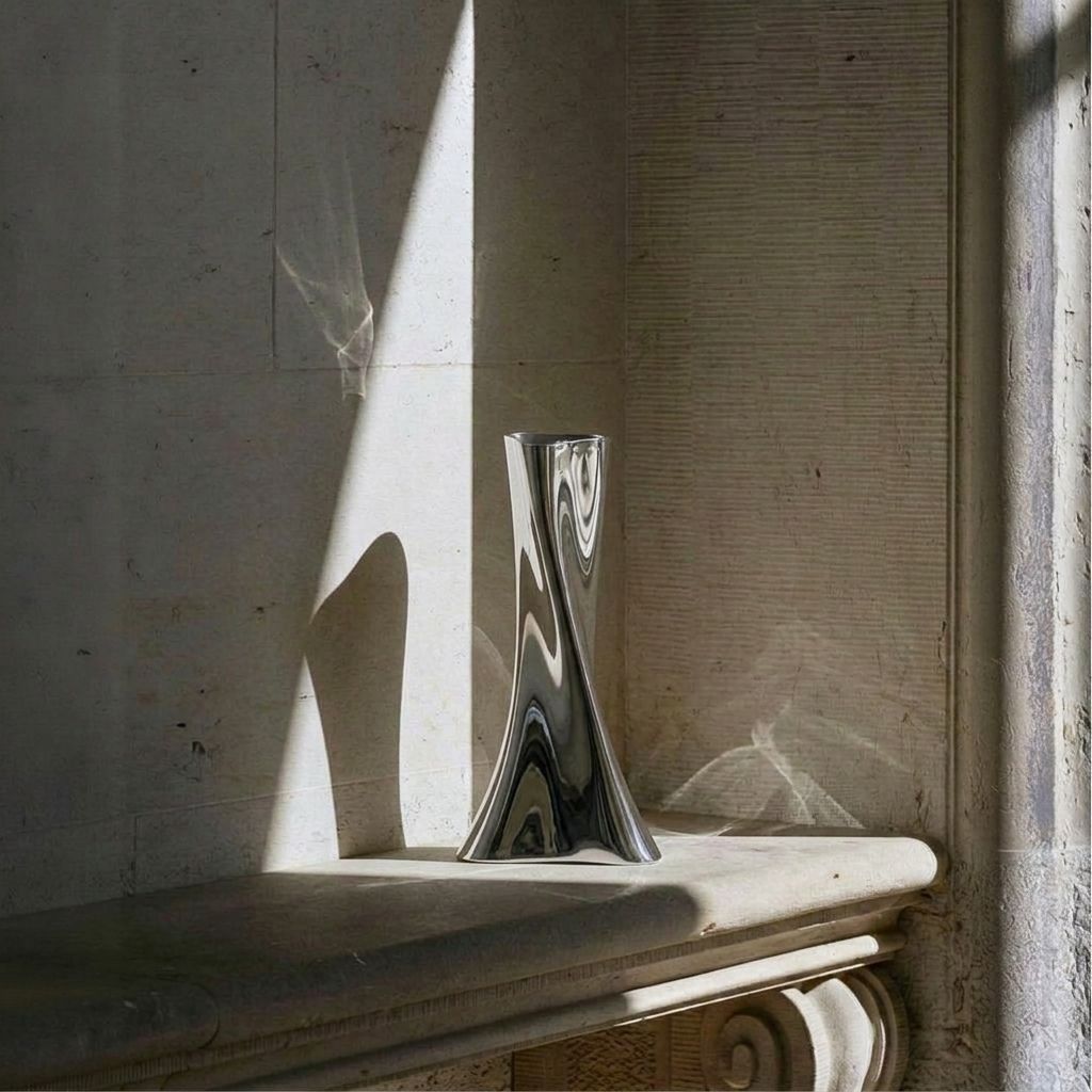 Rosalind Twisted Sculptural Stainless Vase