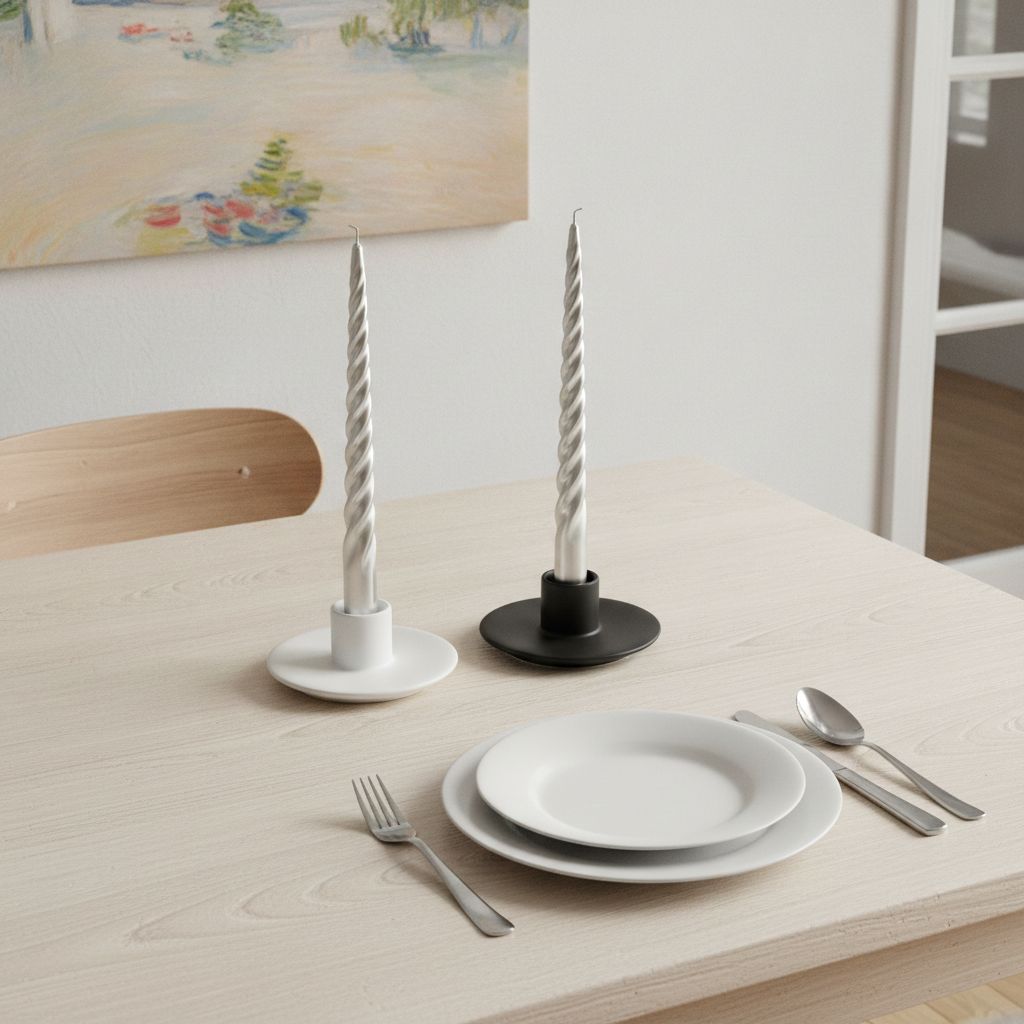 Rotella Plate Taper Ceramic Candle Holder