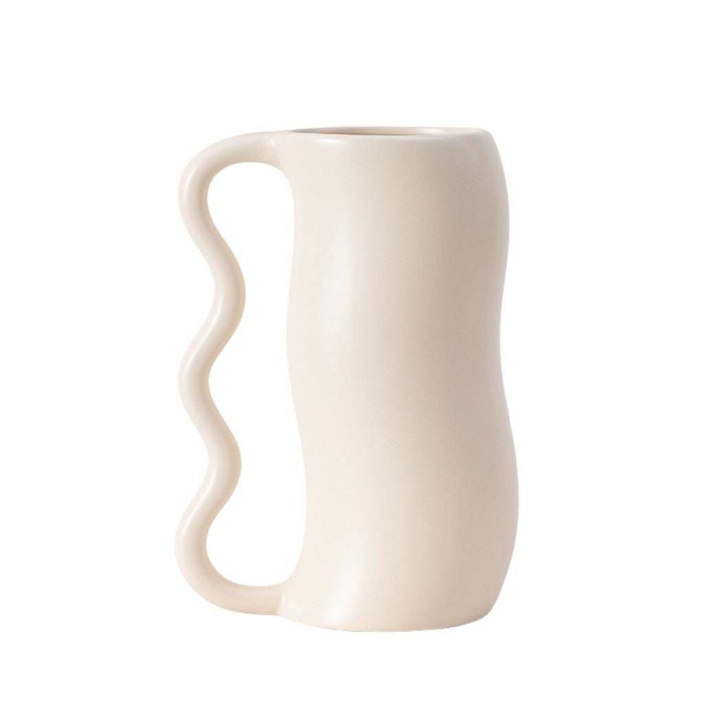 Serpa Wavy-Handle Sculptural Glazed Vase