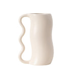 Serpa Wavy-Handle Sculptural Glazed Vase