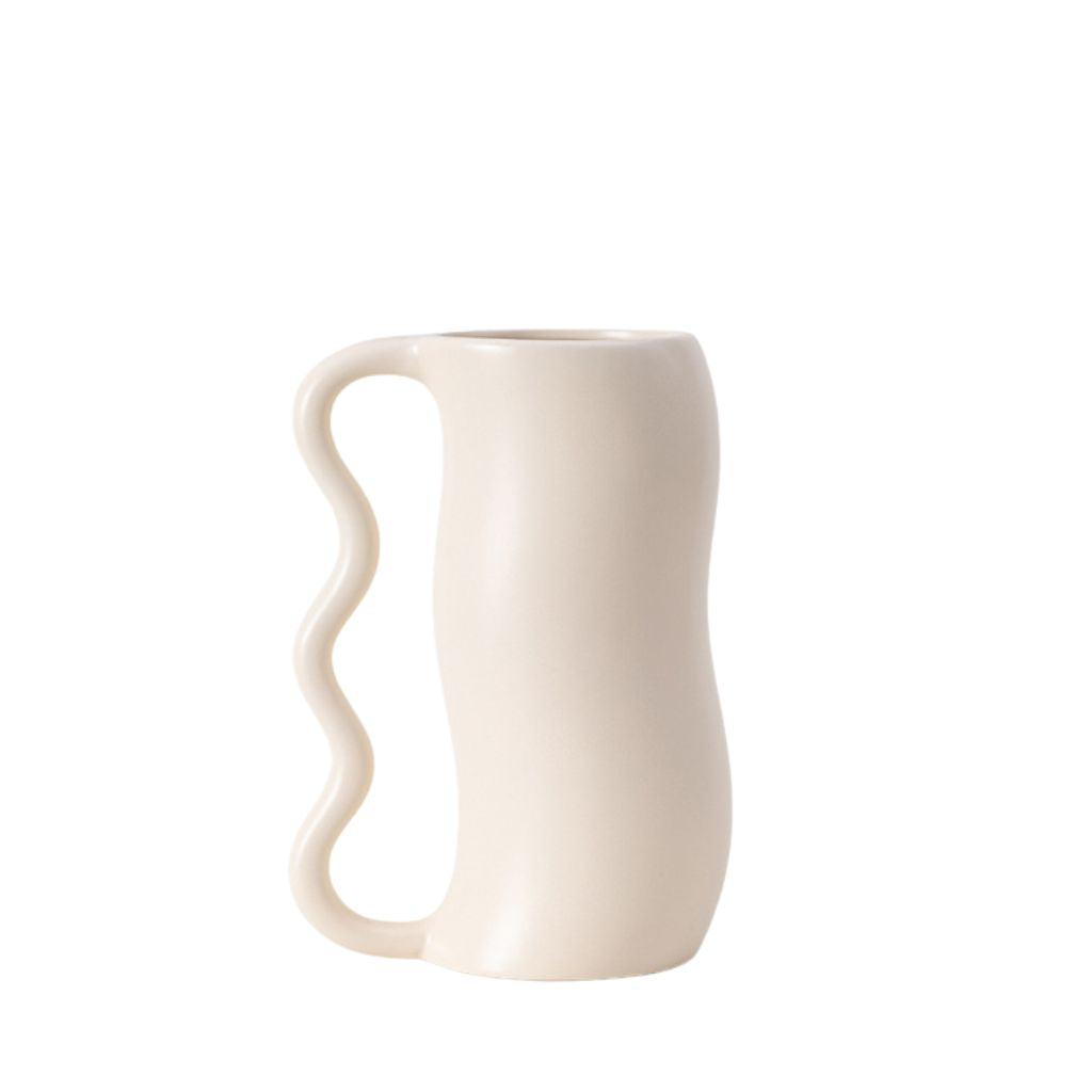 Serpa Wavy-Handle Sculptural Glazed Vase