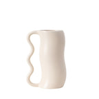 Serpa Wavy-Handle Sculptural Glazed Vase