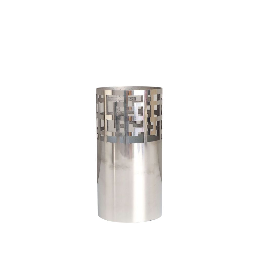 Fret Cylindrical Lattice Stainless Vase
