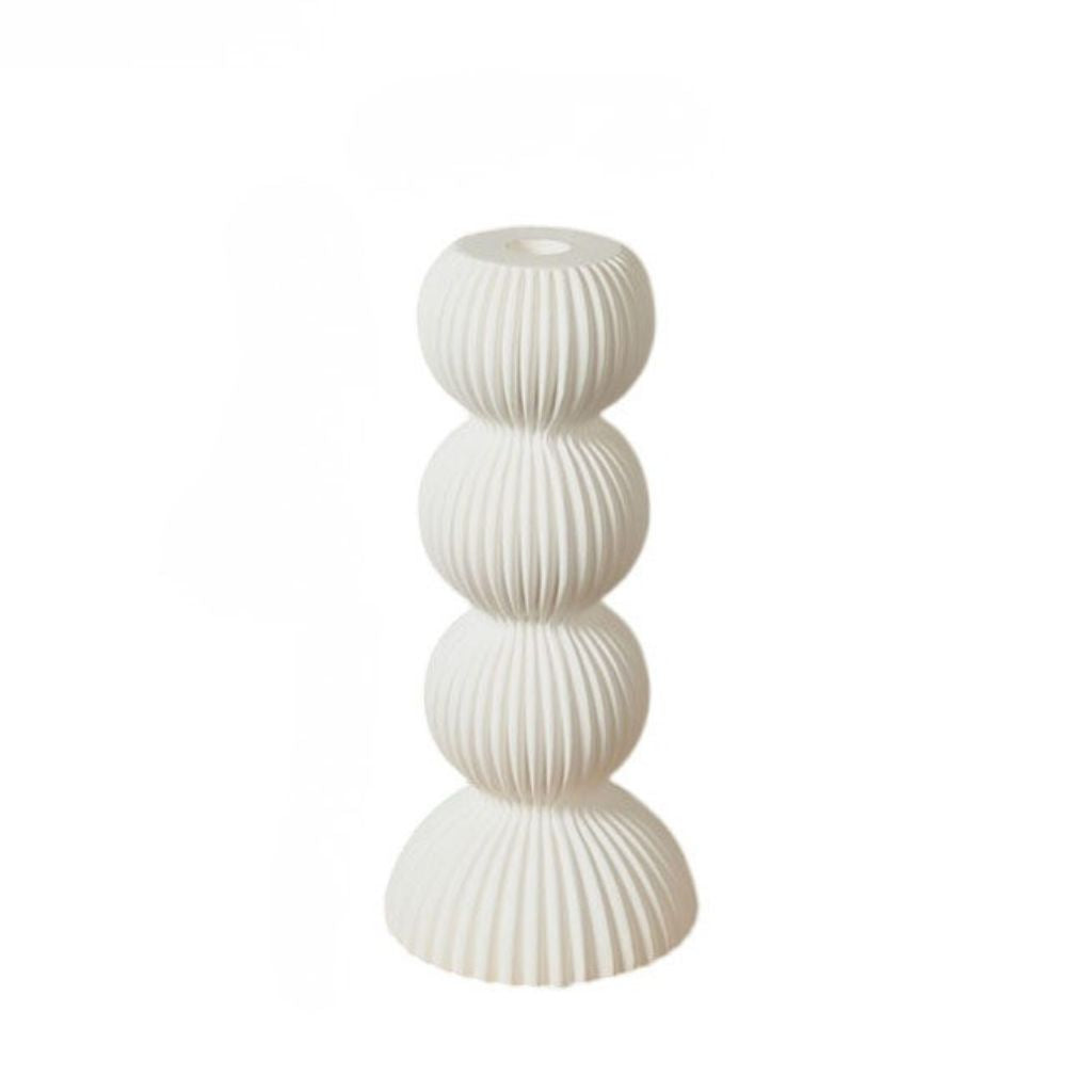 Imerovigli Ribbed Ceramic Candle Holder