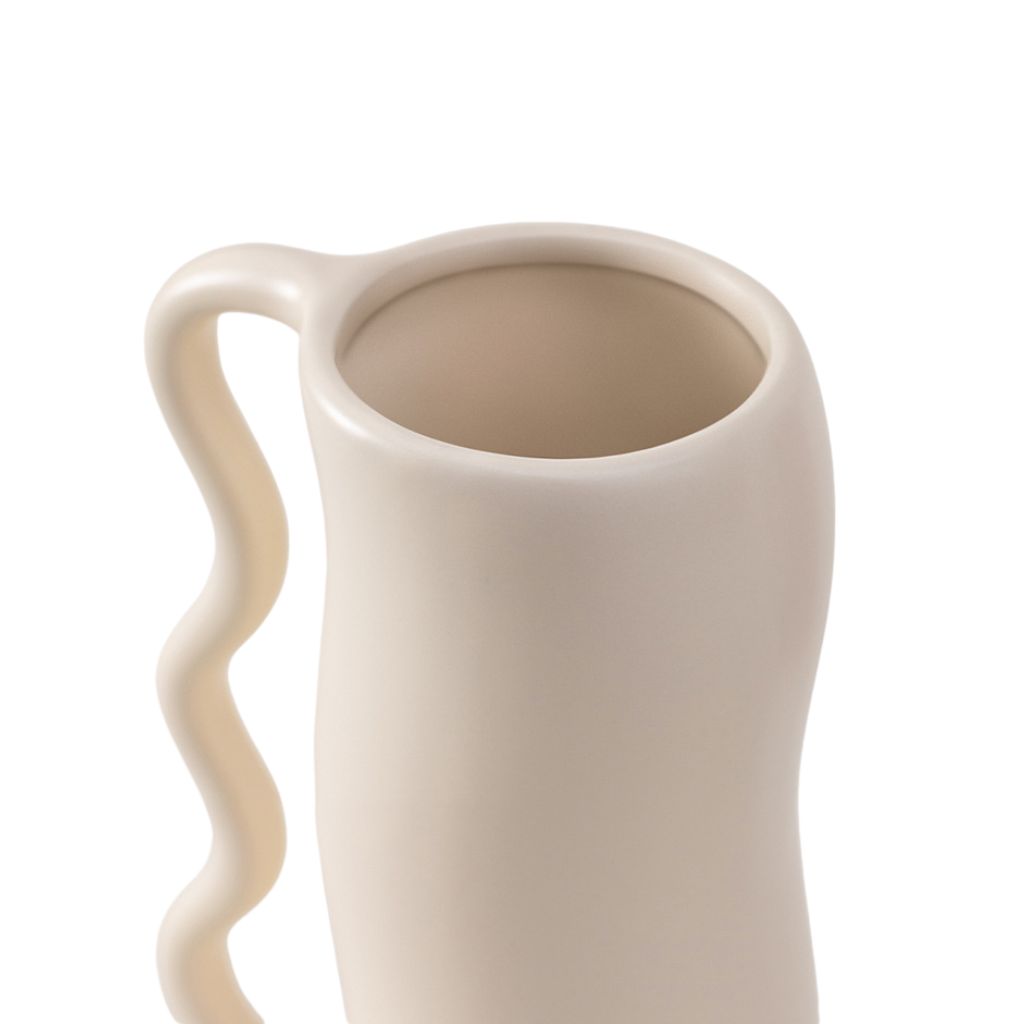 Serpa Wavy-Handle Sculptural Glazed Vase