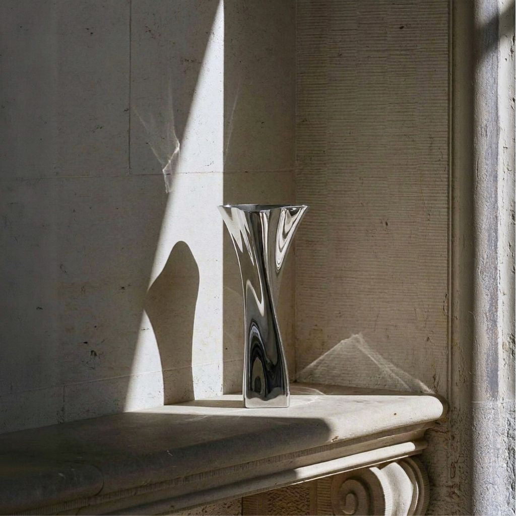 Rosalind Twisted Sculptural Stainless Vase