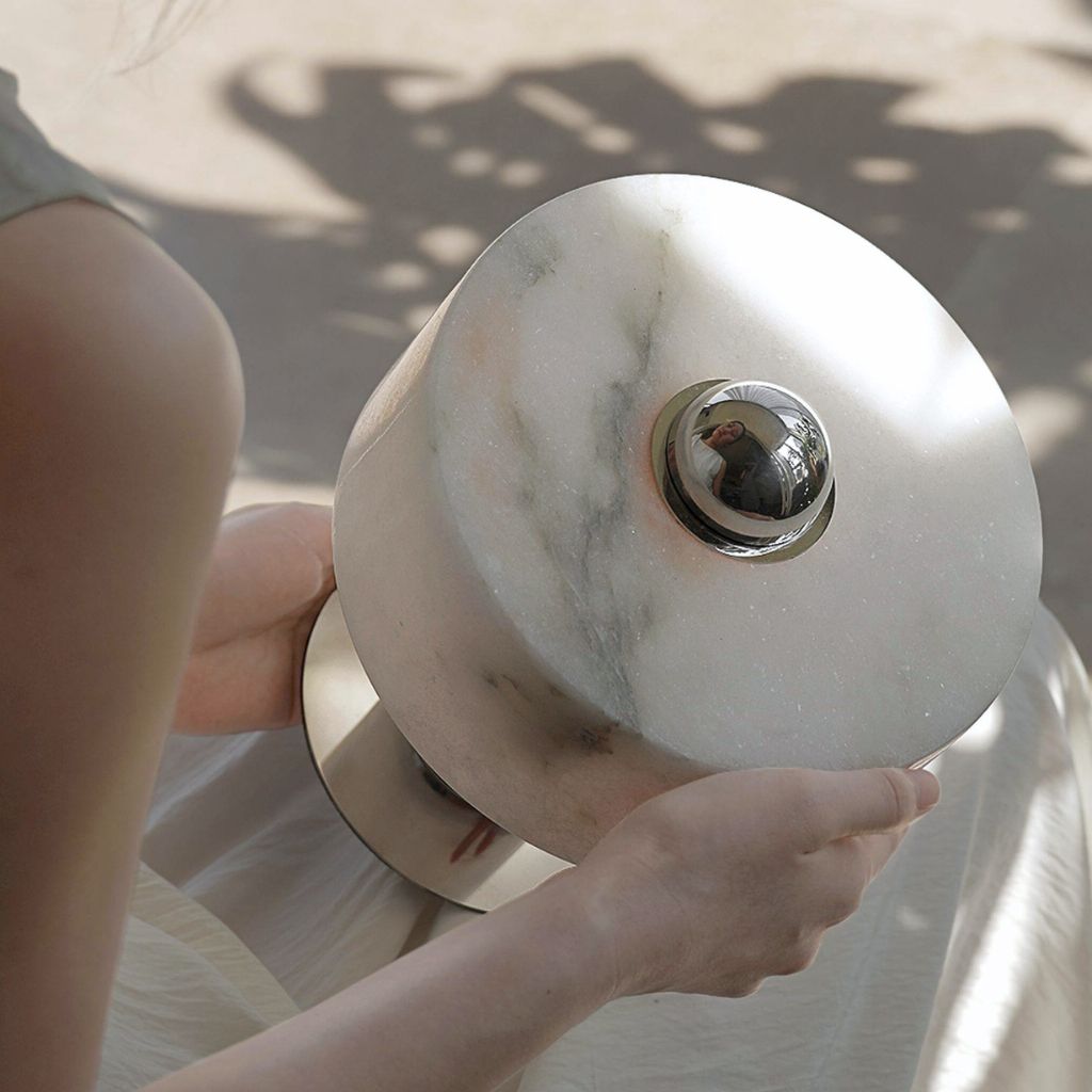 Keros Marble & Stainless Table Lamp