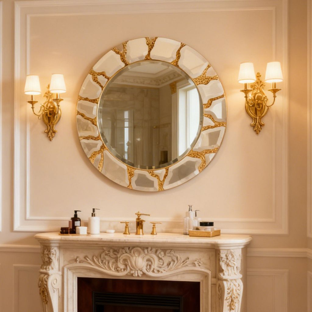 Auria Handcrafted Round Wall Mirror