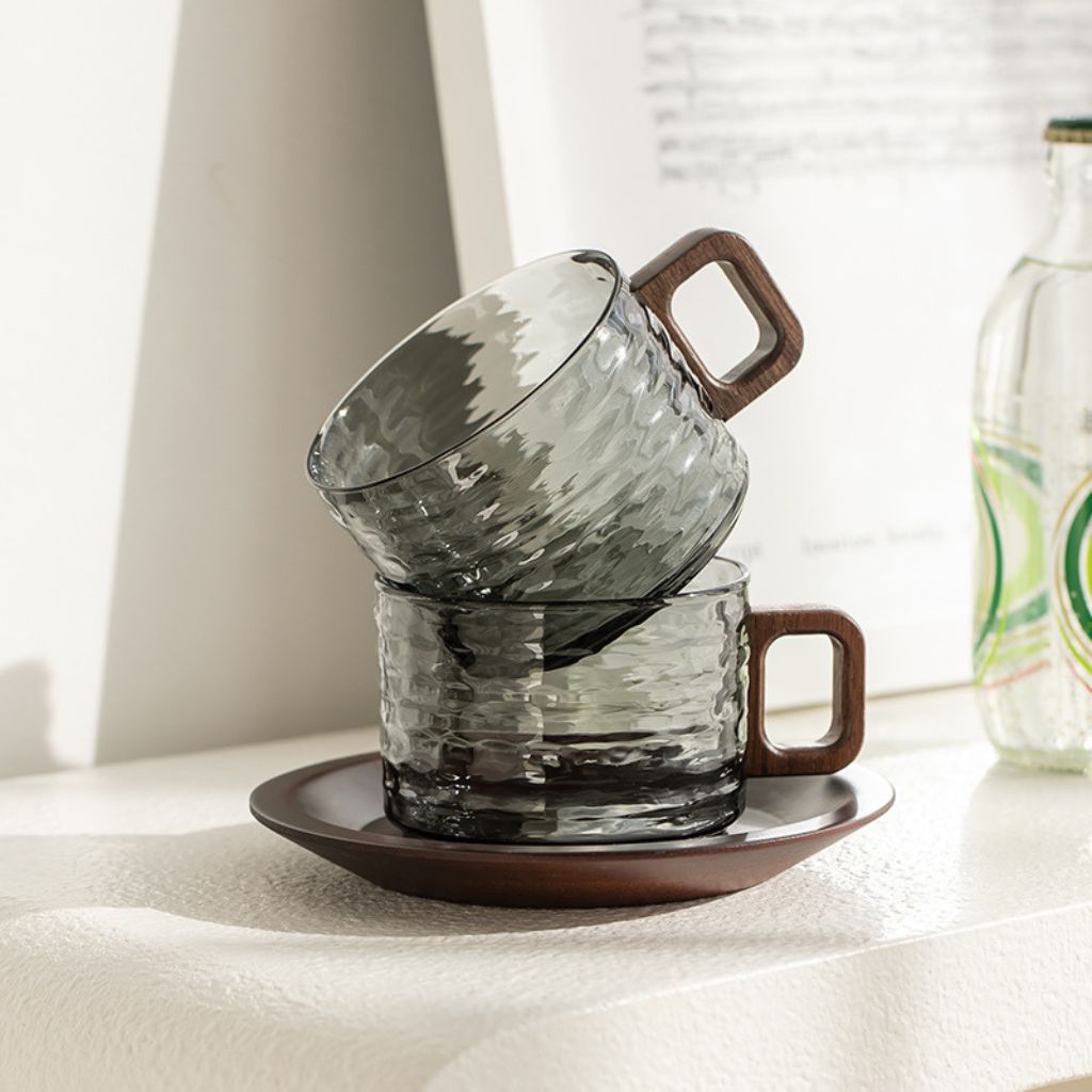 Juego de café de vidrio texturizado Nereid
