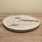 Horae Interlocking Partitioned Circular Travertine Tray