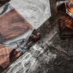 Moyun Ink-Wash Walnut Coaster Set