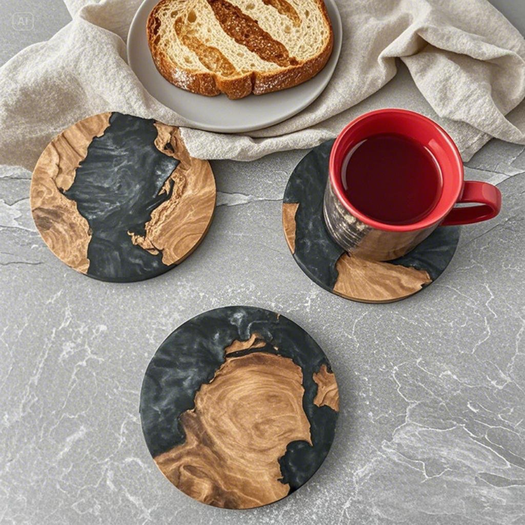 Mokume Fused Pine Coaster