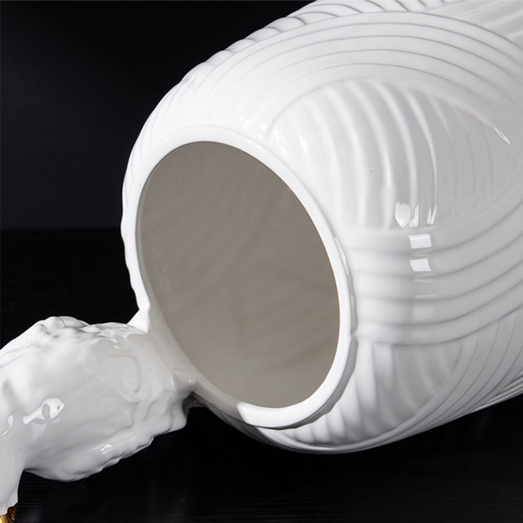 Lorito Sculptural Embossed Ceramic Vase