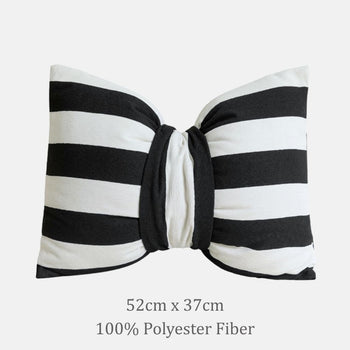 Beatrice Striped Bowknot Throw Pillow