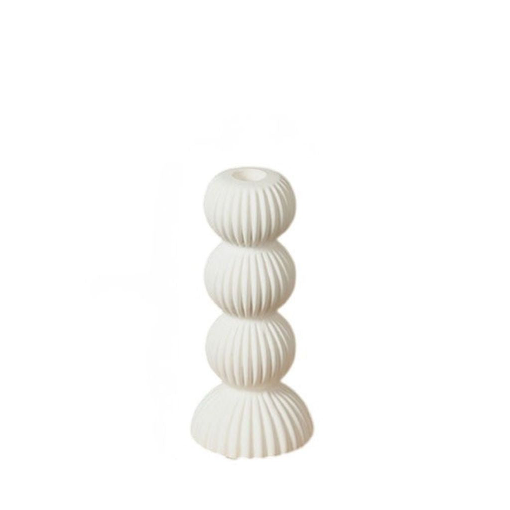 Imerovigli Ribbed Ceramic Candle Holder