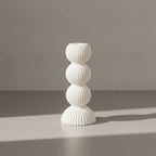 Imerovigli Ribbed Ceramic Candle Holder
