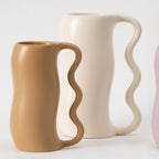 Serpa Wavy-Handle Sculptural Glazed Vase
