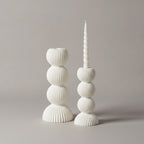 Imerovigli Ribbed Ceramic Candle Holder