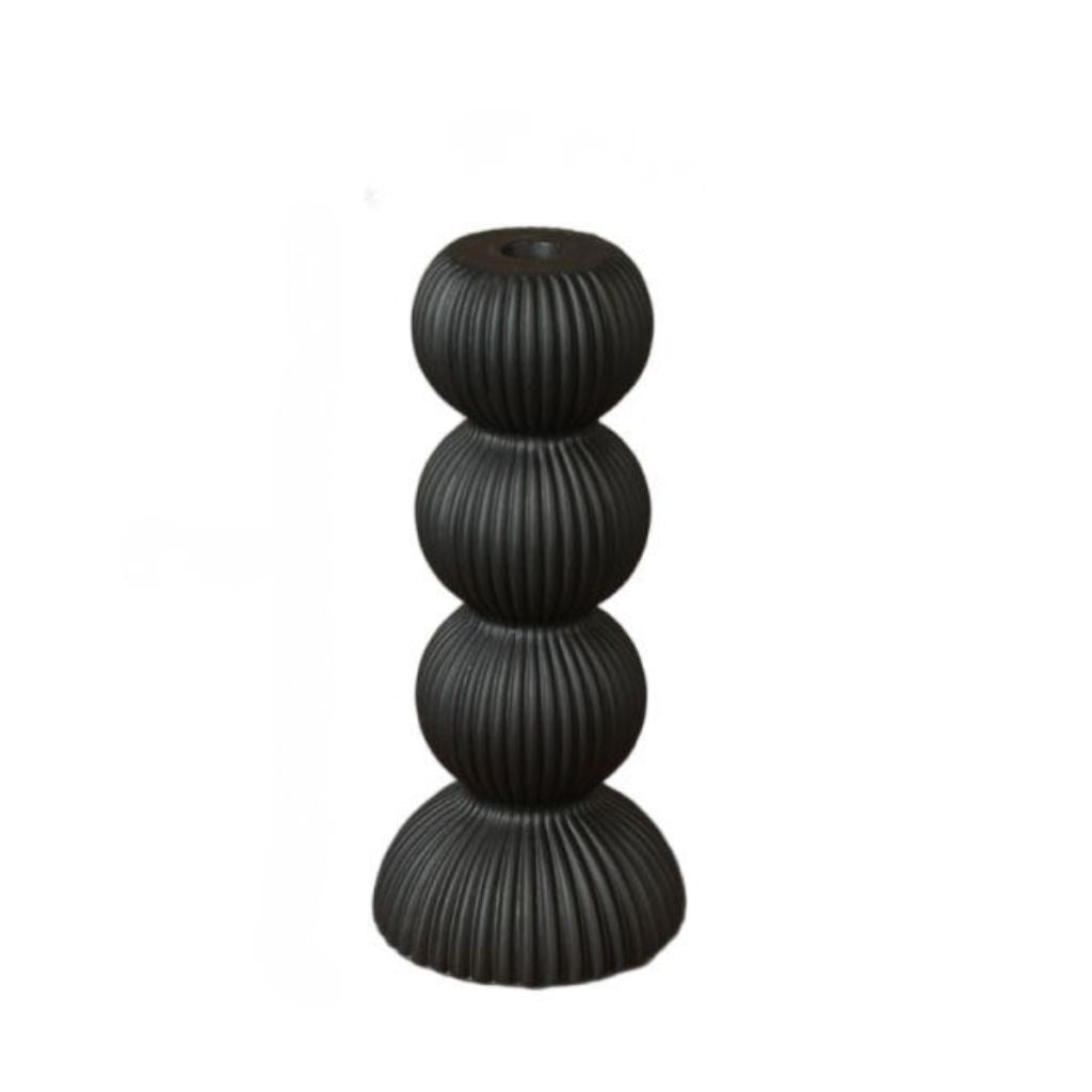 Imerovigli Ribbed Ceramic Candle Holder