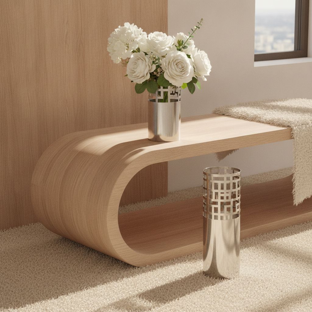 Fret Cylindrical Lattice Stainless Vase