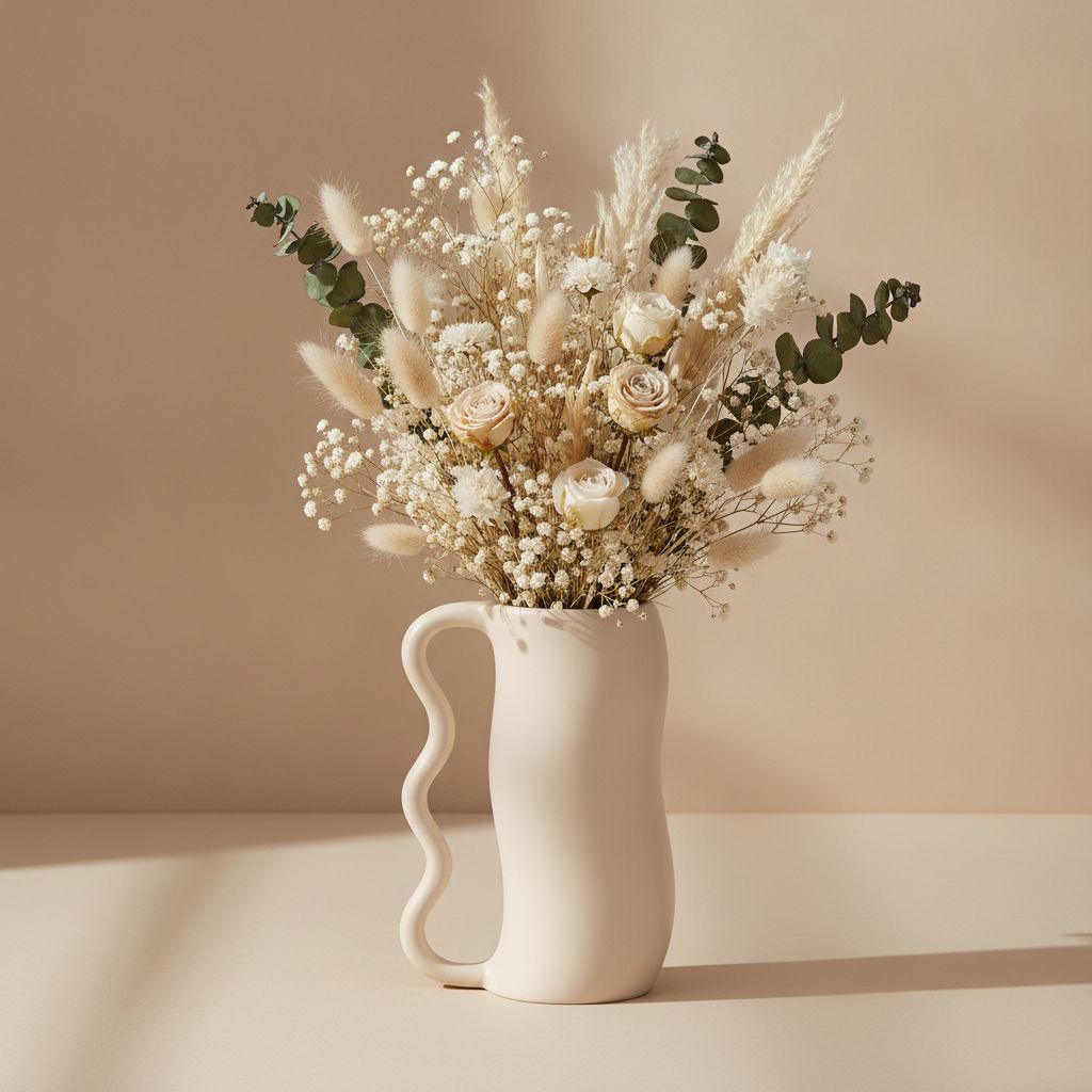 Serpa Wavy-Handle Sculptural Glazed Vase